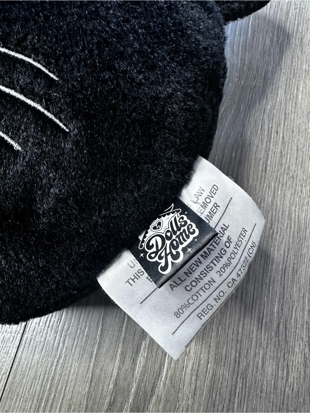 Dolls Kill Black Cat Face Plush Pillow with Pink Nose